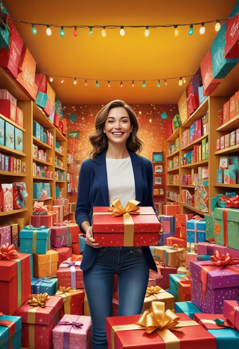 An inviting scene depicting a person joyfully receiving membership rewards, surrounded by colorful gift boxes, loyalty cards, and exclusive offer tags. Include a backdrop of a vibrant marketplace with banners showcasing 'Exclusive Offers' and smiling shoppers. The atmosphere should convey excitement and community, perfect for enticing readers to explore membership perks. super-realistic. vibrant colors. 3D.